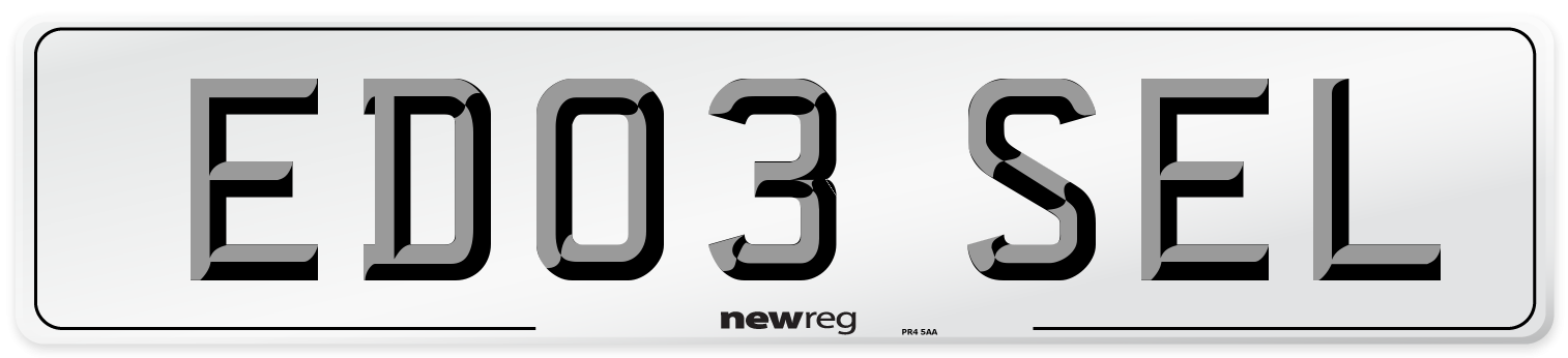 ED03 SEL Number Plate from New Reg